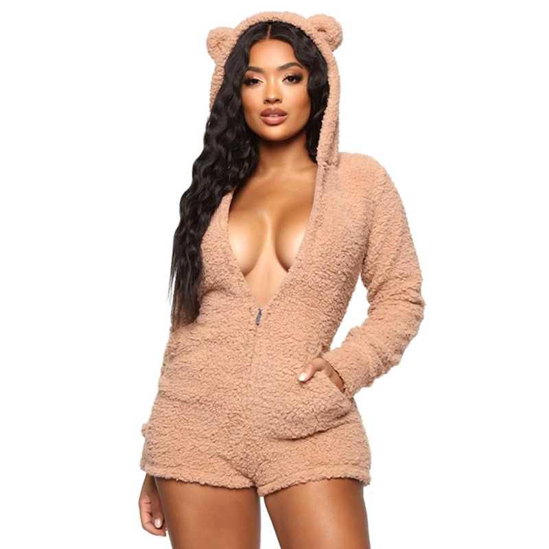 Neuve ZipaLicious™ - Hooded Cosy Long Sleeve Plush Jumpsuit